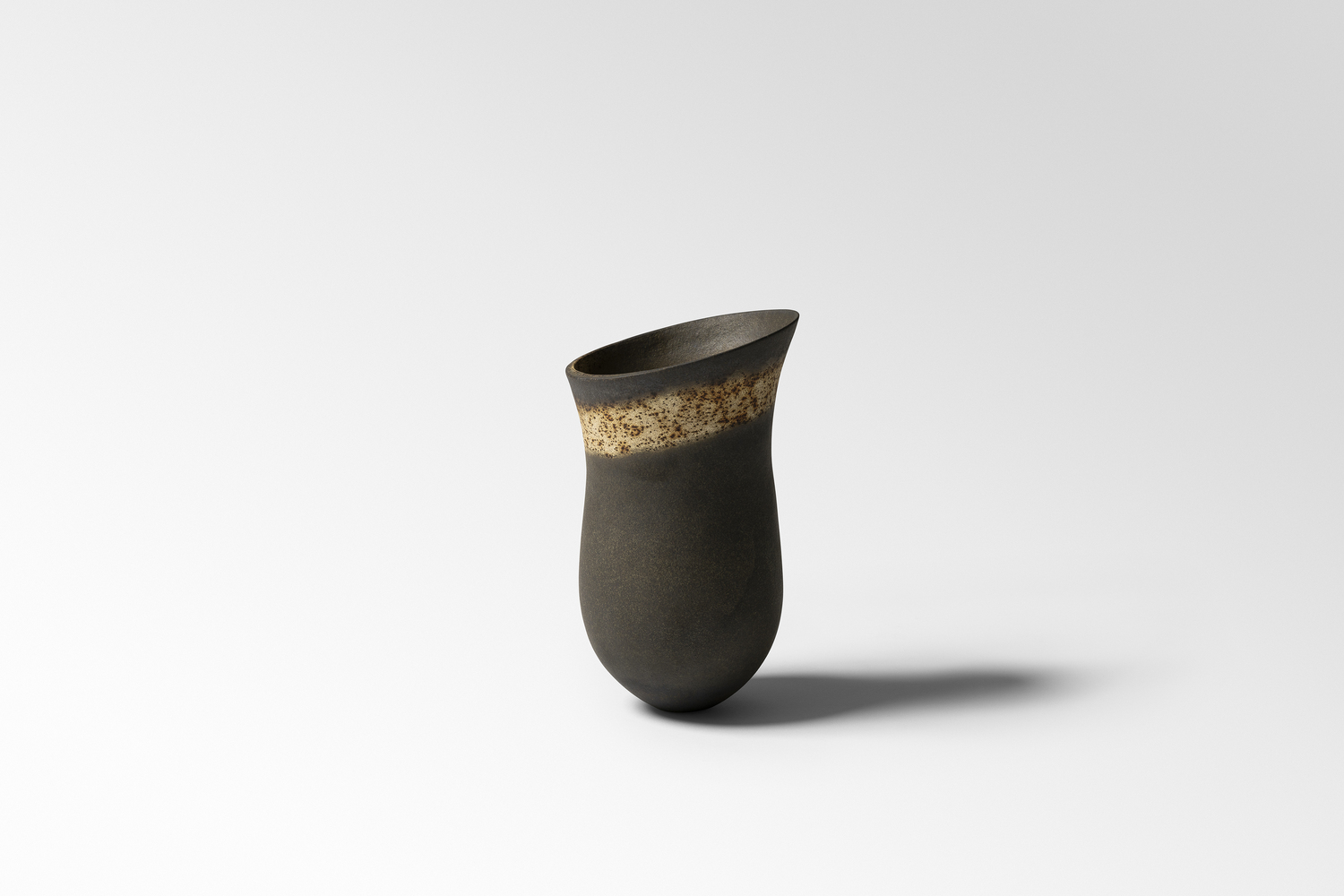Dark olive, angled rust ring, rust specked tilted shelf, 2023 Dark olive, angled rust ring, rust specked tilted shelf, 2023