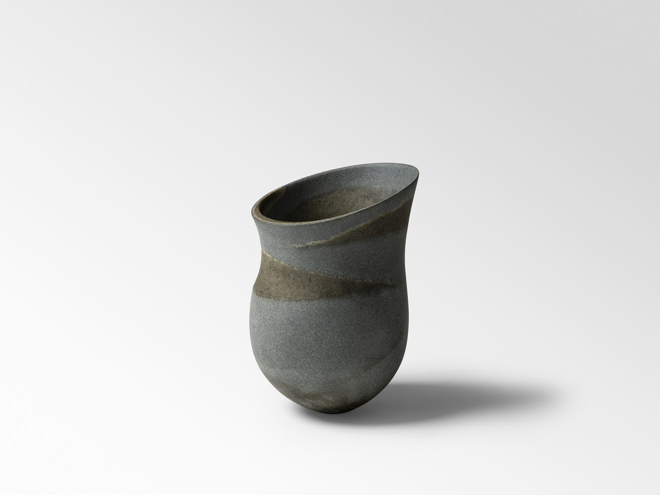 Fractionated blue, specked olive haloed traces, tilted shelf, 2024 Fractionated blue, specked olive haloed traces, tilted shelf, 2024